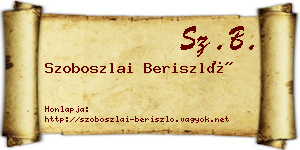 Szoboszlai Beriszló névjegykártya